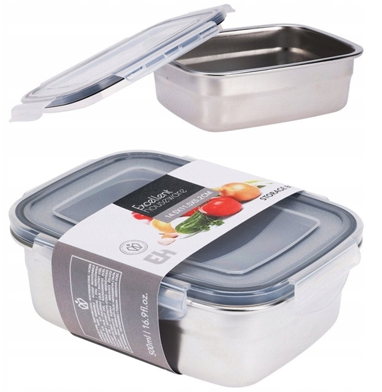 Изображение Pojemnik na Jedzenie Stalowy z Pokrywk Uszczelk EXCELLENT HOUSEWARE 500ml