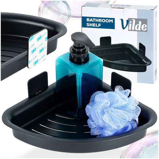 Picture of Póka pod prysznic czarna narona przyklejana 28x22x8 cm