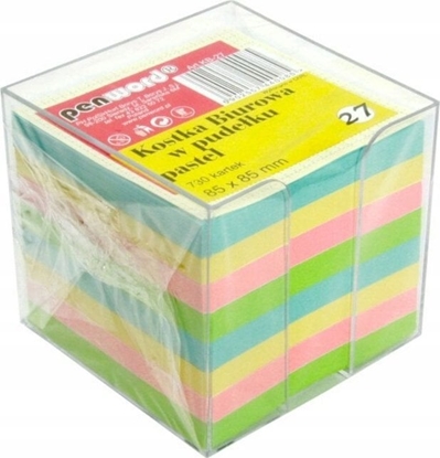 Attēls no Polsirhurt Kostka biurowa 730 kartek w pudeku 85x85x70mm pastelowe kolory KB-27