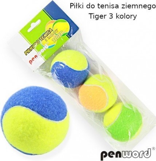 Изображение Polsirhurt Piki do tenisa ziemnego kolorowe Tiger op3szt w worku