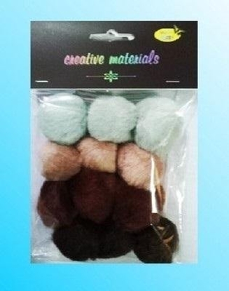 Attēls no Pompony akrylowe brzowe 40mm 12szt