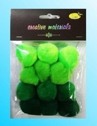 Attēls no Pompony akrylowe zielone 40mm 12szt