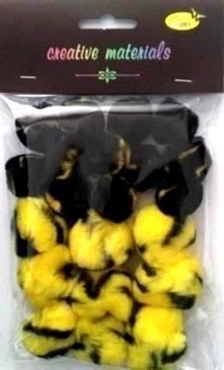 Attēls no Pompony dwukolorowe óto czarne 25-40mm 21szt