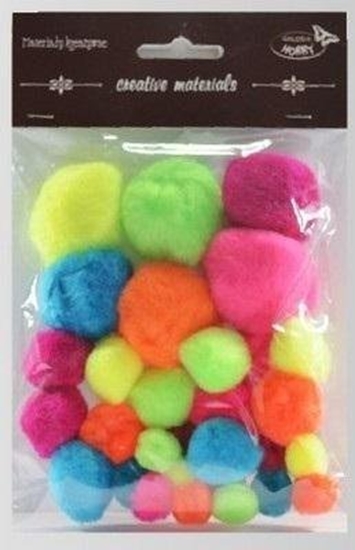 Picture of Pompony intensywne kolory 15mm-40mm 30szt