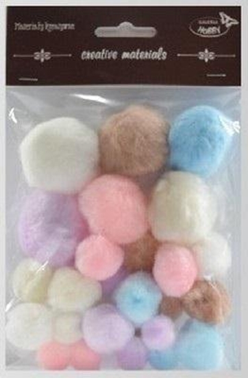 Picture of Pompony pastelowe 15mm-40mm 30szt