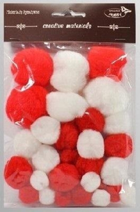 Picture of Pompony tonacyjne biao czerwone 15-40mm 30szt