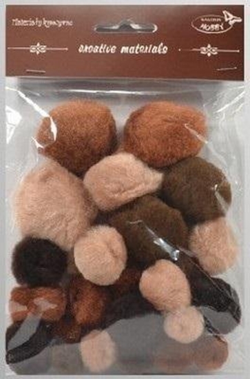 Picture of Pompony tonacyjne brzowe 15-40mm 30szt