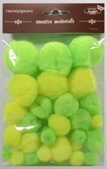 Изображение Pompony tonacyjne neonowe 15-40mm 30szt