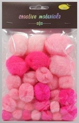 Picture of Pompony tonacyjne róowe 15-40mm 30szt