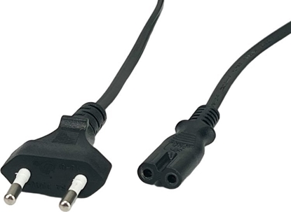 Picture of POSAC-C7EU12BK: POS AC cable C7-QT8[2,5A]-CEE7/16-YJ01[2,5A] H03VVH2-F2G0,5 L=1200 black