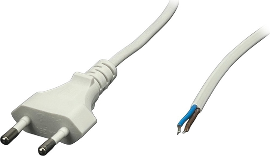 Изображение POSAC-CEE7/16WH12: POS AC cable CEE7/16-YJ01[2,5A]-tinned ends H03VVH2-F2G0,5 L=1200 white