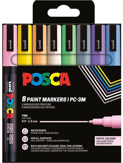 Picture of POSCA PC-3M 8stk Pastel Farver