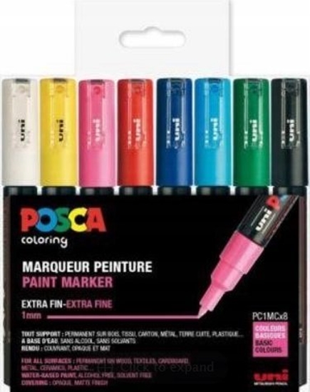 Picture of Posca Posca - PC1MC - Extra Fine Tip Pen, 8 pc /Arts and Crafts /Multi