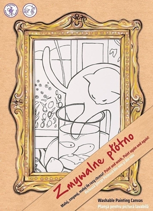 Изображение Pótno biae Kot z czerwon ryb Funny Mat STRIGO