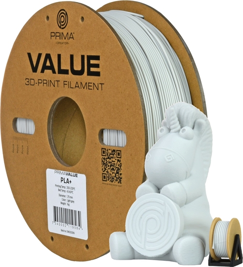 Picture of PrimaValue PLA+ filament for 3D printer, 1.75 mm, light gray