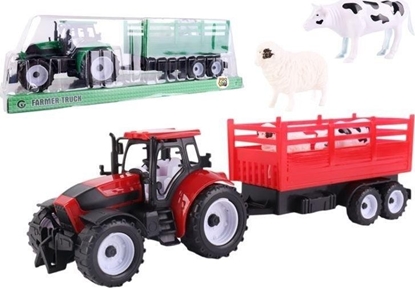 Изображение Pro Kids Traktor z przyczep burtow i zwierztami mix