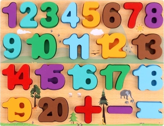 Изображение Pro Kids Ukadanka drewniana Liczby