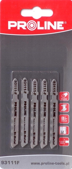 Picture of Pro-Line Brzeszczoty do wyrzynarki Bi-Metalowe 5szt. typ T 50x1,2mm - 93111F