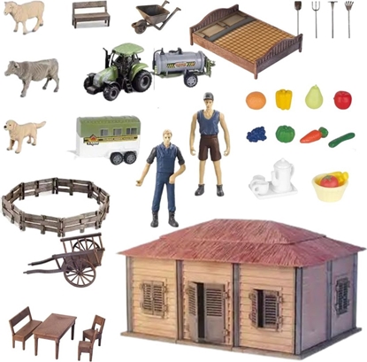Attēls no ProNice FARMA Z DOMKIEM ROLNIKA ZESTAW ZWIERZTA ROLNICY ZAGRODA AKCESORIA