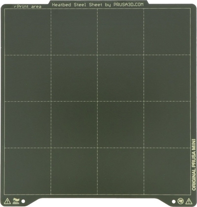 Attēls no Prusa Pyta ze stali sprynowej z samoprzylepnym arkuszem PEI - do drukarek Prusa Mini+ - gadka}