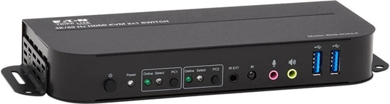 Picture of Przecznik Eaton Eaton Tripp Lite series HDMI KVM, 2-Port 4K 60Hz 4:4:4, HDR, HDCP 2.2 Support, IR Remote and USB Cables - KVM-/Audio-/USB-Switch - 2 x KVM/Audio/USB - 1 lokaler Benutzer - Desktop
