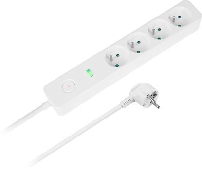 Attēls no Przeduacz sieciowy Rebel 4 gniazda z wycznikiem -1,5m