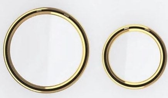 Изображение Przycisk spukujcy Geberit Przycisk uruchamiajcy Geberit Sigma21, przedni, szko biae, piercienie: mosidz [1]