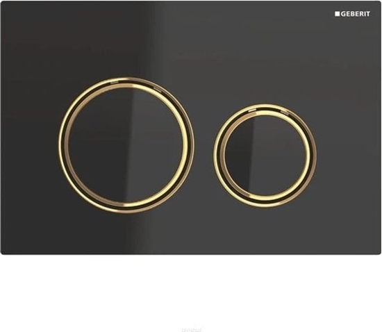 Изображение Przycisk spukujcy Geberit Przycisk uruchamiajcy Geberit Sigma21, przedni, szko czarne, piercienie: mosidz [1]