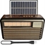 Attēls no PS Radio przenone Liwa Retro z panelam solarnym(MK-193BT), FM, Bluetooth, USB, SD, AUX, lampka USB, szare