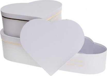 Attēls no Pudeko Flower Box 3szt biae serce ROZETTE