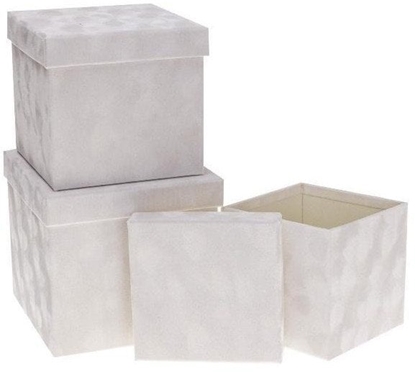 Picture of Pudeko Flower Box 3szt biay ROZETTE