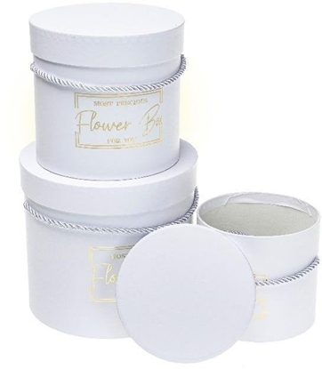 Picture of Pudeko Flower Box 3szt biay ROZETTE