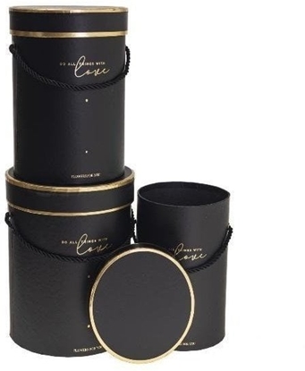 Picture of Pudeko Flower Box 3szt czarny ROZETTE