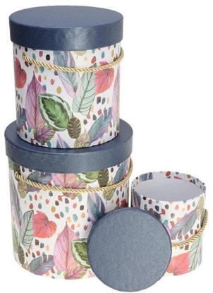 Picture of Pudeko Flower Box 3szt niebieski ROZETTE