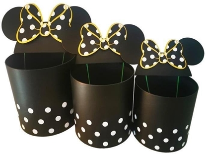 Picture of Pudeko Flower Box 3szt okrge Micky czarne