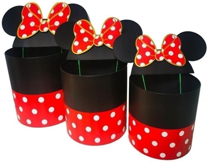 Picture of Pudeko Flower Box 3szt okrge Micky czerw ROZETT
