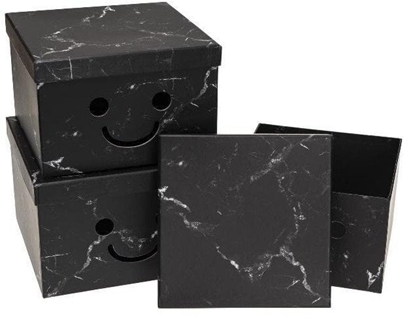 Picture of Pudeko Flower Box 3szt Smile czarny ROZETTE