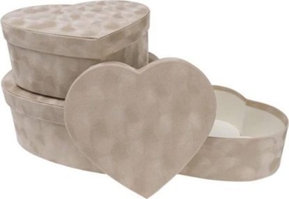 Picture of Pudeko Flower Box 3szt welur serce cofee ROZETTE