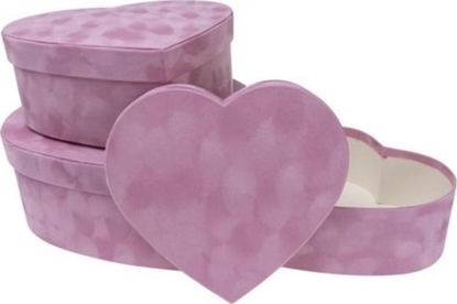 Picture of Pudeko Flower Box 3szt welur serce ró ROZETTE