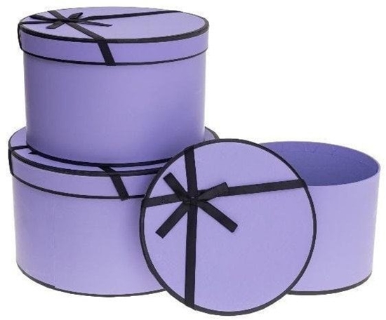 Picture of Rozette Pudeko Flower Box z kokard 3szt purpurowy ROZETTE