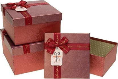 Picture of Pudeko prezentowe z kokard 3szt czerwony ROZETTE