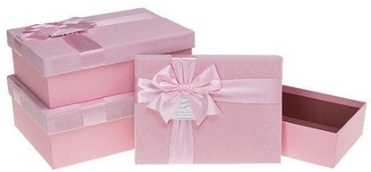 Picture of Pudeko prezentowe z kokard 3szt róowy ROZETTE