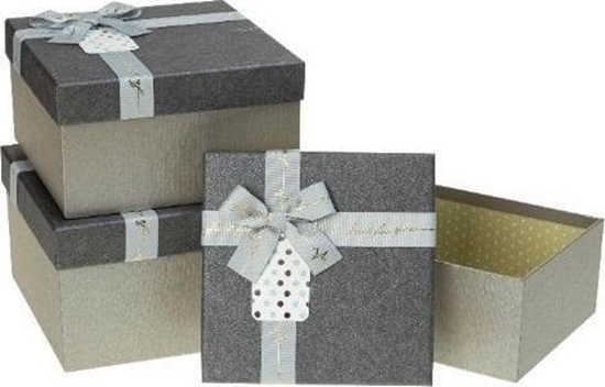 Picture of Pudeko prezentowe z kokard 3szt szary ROZETTE