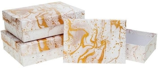 Picture of Pudeko prostoktne z kokard 3szt marmur ROZETTE