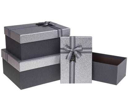 Picture of Pudeko prostoktne z kokard 3szt srebrny ROZETTE