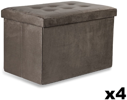 Picture of Pufa skadana XL z guzikami - 60x38x38cm aksamit brz x 4