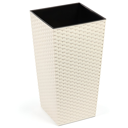 Изображение Puķu pods Finezja rattan 30x30x57cm, krēmkrāsas