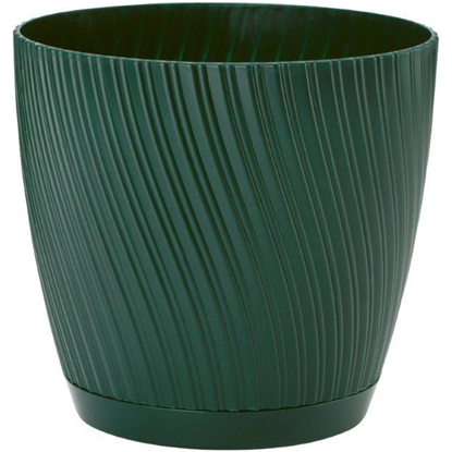 Attēls no Puķu pods Mika ar paliktni 15cm, zaļš