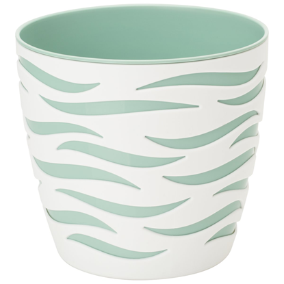 Attēls no Puķu pods Sahara Duo 28cm balts|gaiši zaļš, 10.7L