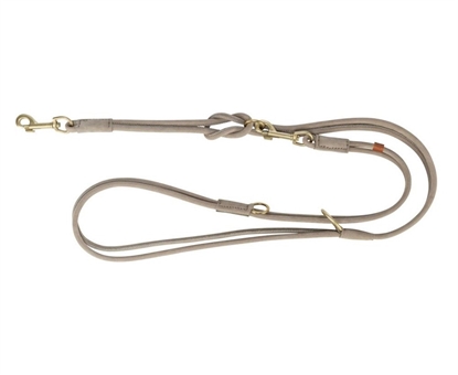 Picture of Pure, smycz regulowana, dla psa, skrzana, jasnoszara, S: 2 m/10 mm, okrga